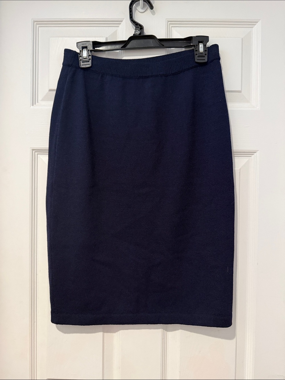 St. John Navy Knit Pencil Skirt